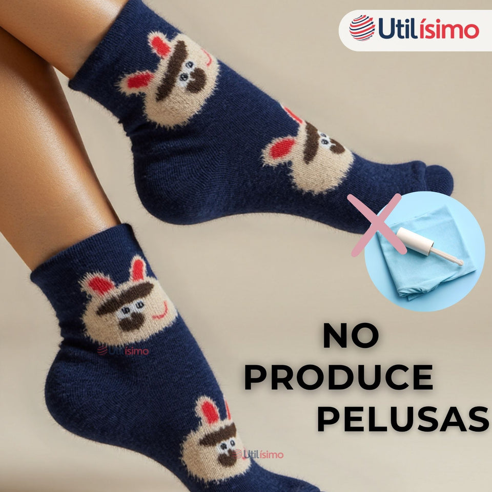 Calcetines Algodòn Mujer Monitos Terciopelo De Visón Surtidos