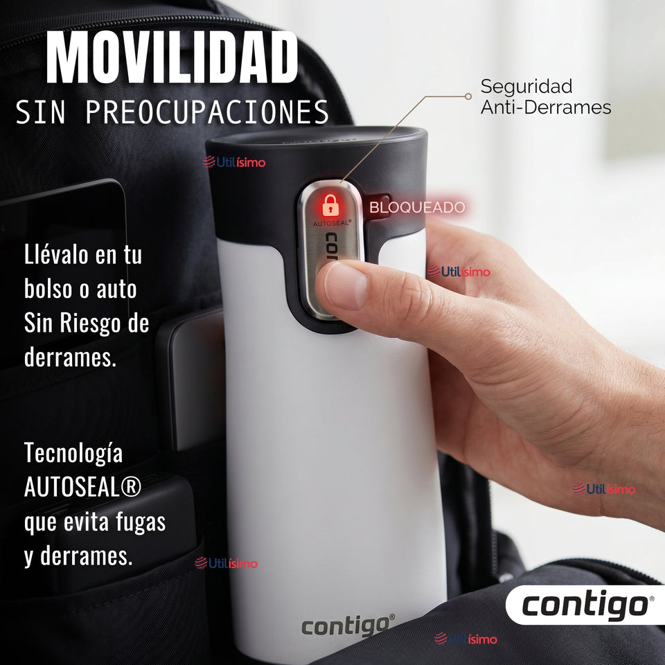 Vaso Mug Contigo West Loop Salt Térmico Blanco 473 Ml Acero Inoxidable