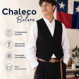 Chaleco Bolero Negro Tradicional Juvenil Fiestas Patrias