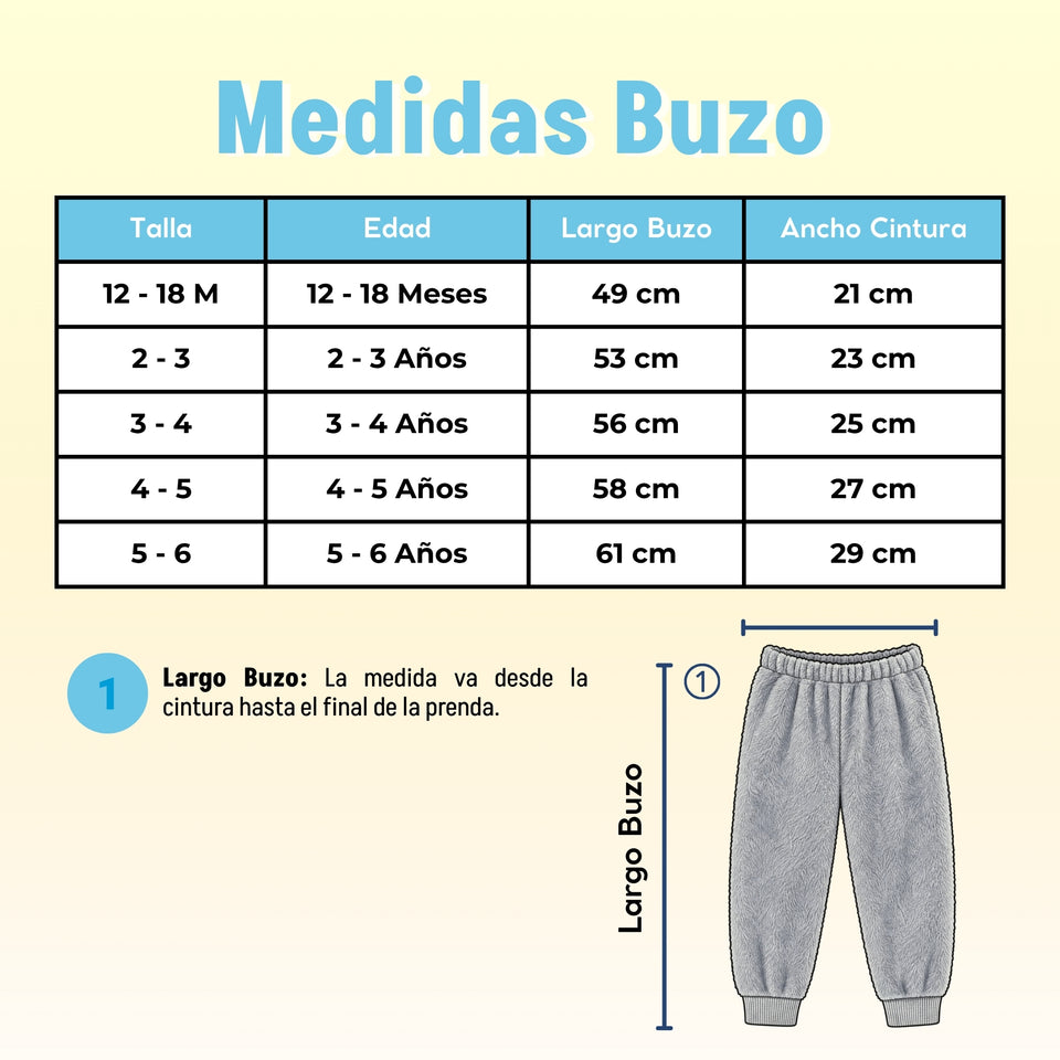 Conjunto Buzo Polerón Frizado Niños Bebes Corderito Liso 2 Piezas