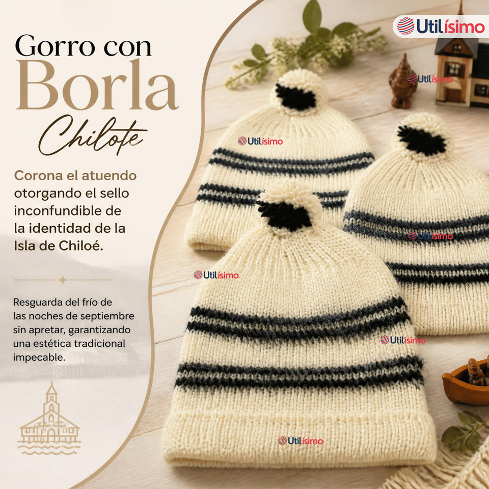 Pack 3 Set Chilote De Gorro Polainas Tipico Niño Fiestas Patrias