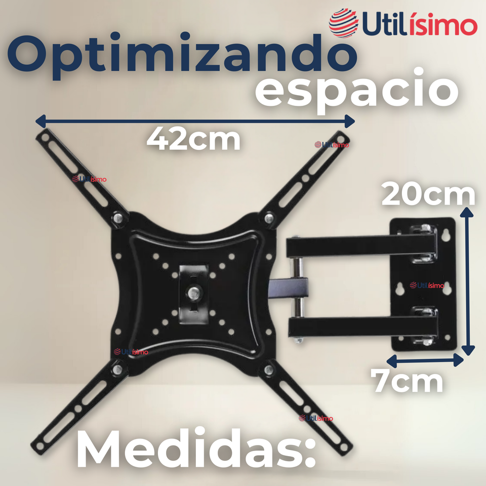 Soporte TV Pared Con Brazo 50Kg 14 a 55 Pulgadas 14 15 17 19 22 24 27 32 39 40 42 43 49 50 55