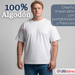 Pack 6 Camisetas Poleras 100% Algodón Básica Lisa Elástica Hombre Blanco