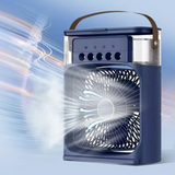 Climatizador Portátil Frío 4 en 1 Ventilador Humificador Enfriador Lampara LED 220v USB Azul