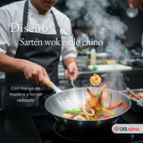 Sartén Wok Tradicional Chino De 37cm Acero Al Carbono