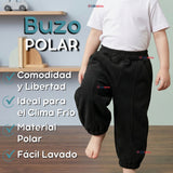 Buzo Solo Pantalón Negro Bebé Niño Forrado Polar