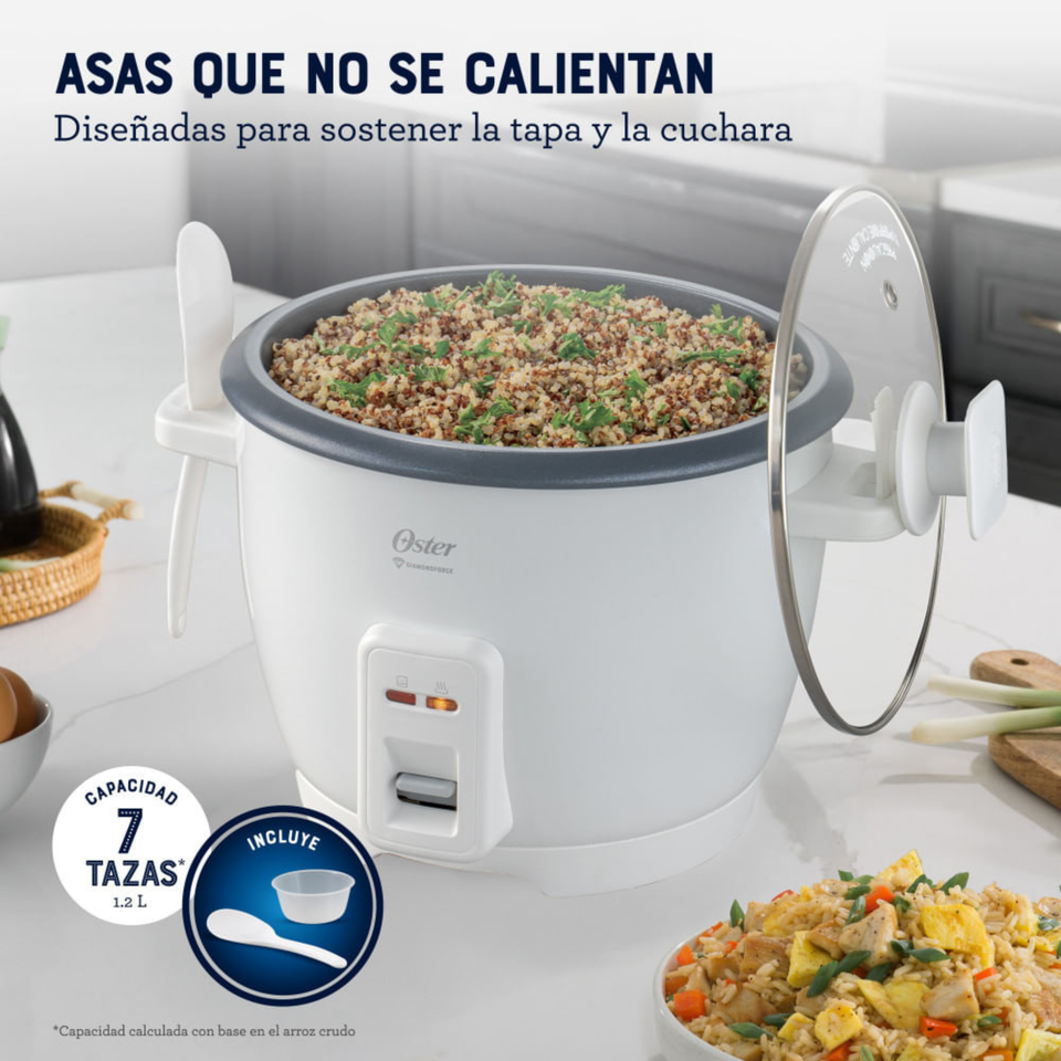 Arrocera Oster de 7 Tazas, con DiamondForce, CKSTRCB7DFWHT
