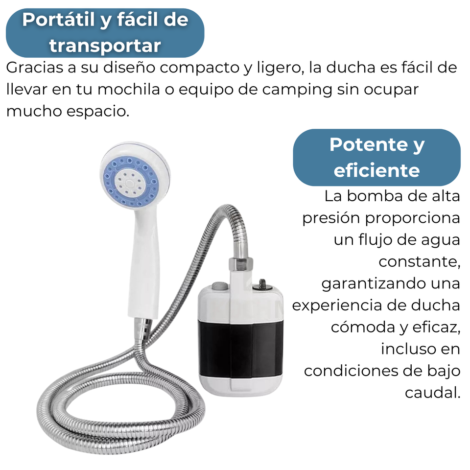 Ducha Portátil Recargable USB Camping Exteriores Ducha Al Aire Libre