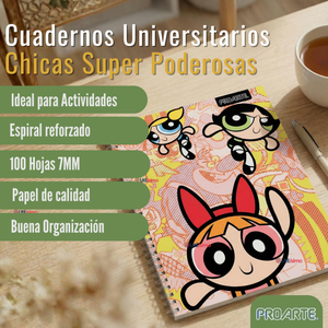 Pack 10 Cuadernos Universitarios Chicas Superpoderosas 100 Hojas Proarte Powerpuff Girls
