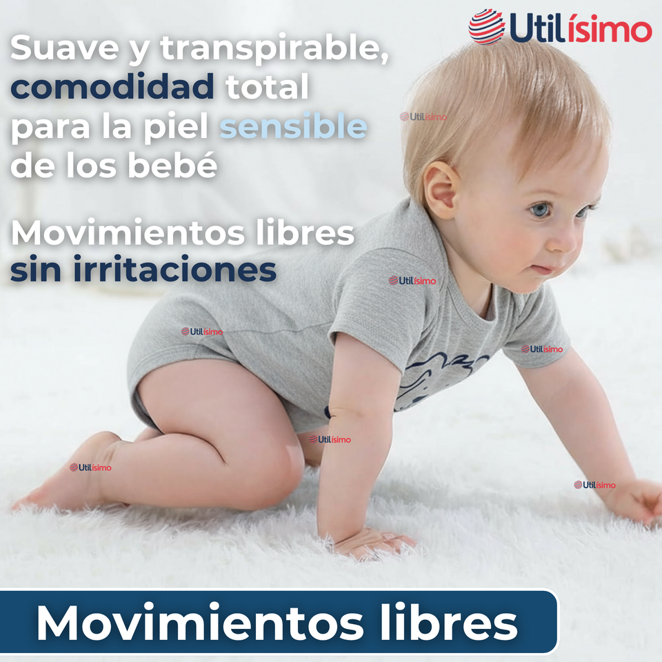 Pack 5 Bodys Niño Manga Corta Tedmimak 100% Algodón Loud But Cute