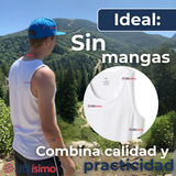 Camiseta Sin Manga Básica Suave 100% Algodón Blanco Juvenil