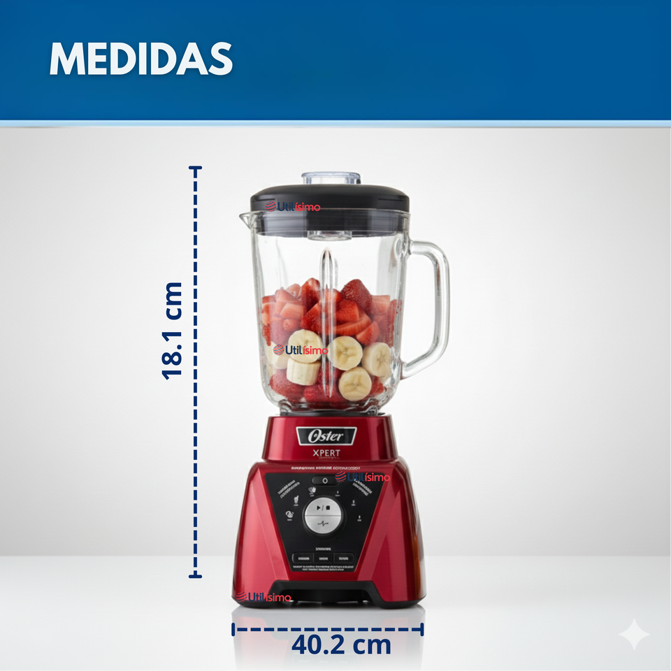 Licuadora Xpert Series™ roja con control de textura y un Blend N Go BLST3BRPG