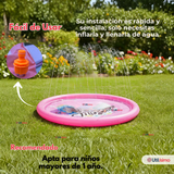 Alfombra Piscina Agua Rociador Para Niña Color Rosado 170 cm
