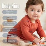Pack 4 Bodys Manga Larga 100% Algodón Tedmimak Sweet Nature Bebé Niño