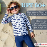 Traje de Baño Manga Larga Pantalón Largo 2 Piezas Corte Split Niño 3 a 9 años White Whale