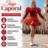 Traje Caporal Típico 2 Piezas Rojo Mujer Fiestas Patrias