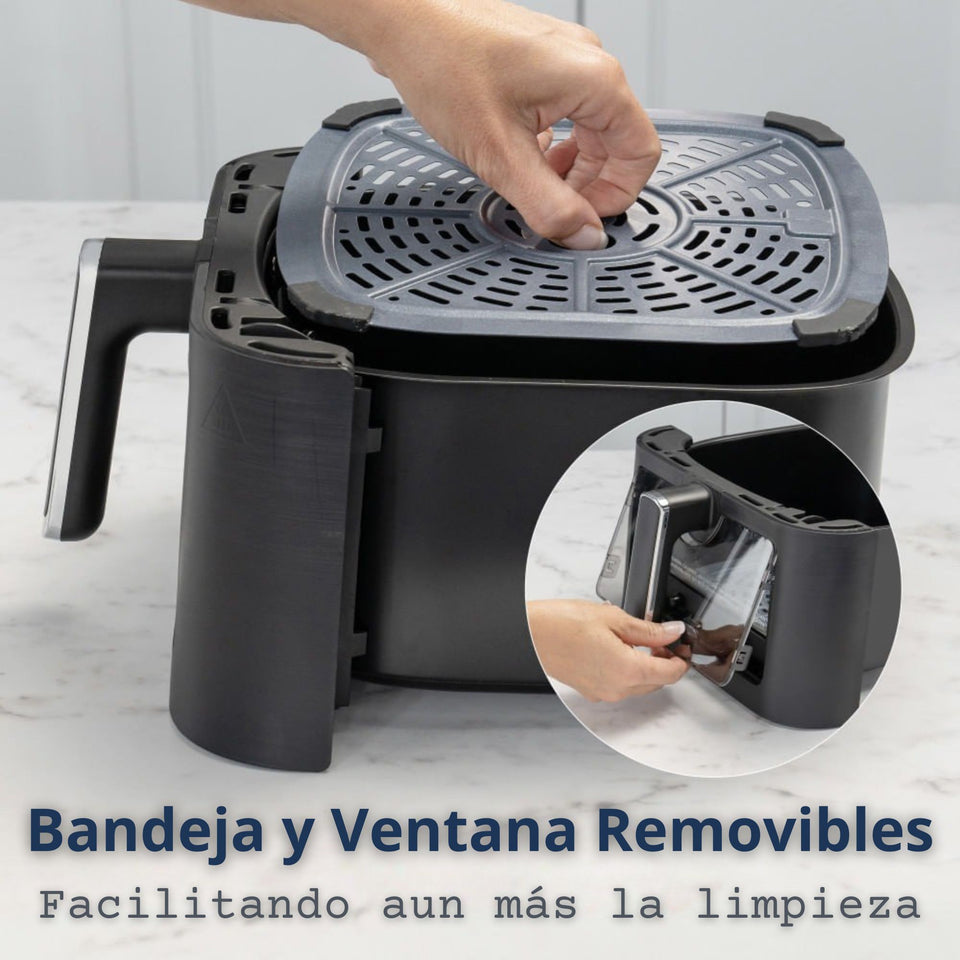 Oster® Freidora de Aire Digital, Recubrimiento Oster® DiamondForce, 6L de Capacidad, 10 Programas Automáticos, CKSTAF60WDDF + 300 Forros Desechables para Air Fryer