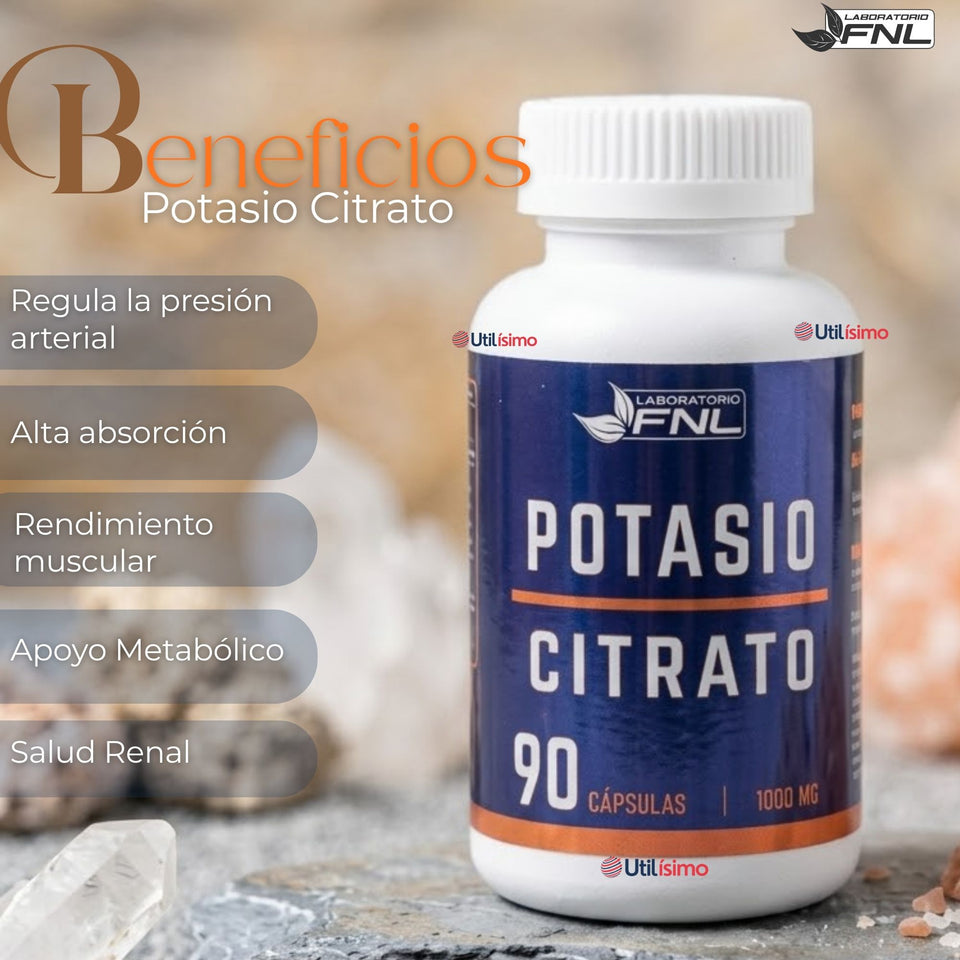 Citrato De Potasio 90 Cápsulas FNL Sabor Natural