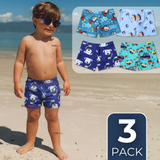 Pack 3 Shorts De Playa Para Niños Traje De Baño Pantalón Corto Diseños Surtidos