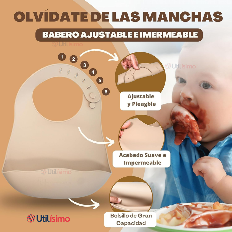 Set De Alimentación Bebé Silicona 5 Piezas Libre BPA Colores Surtidos