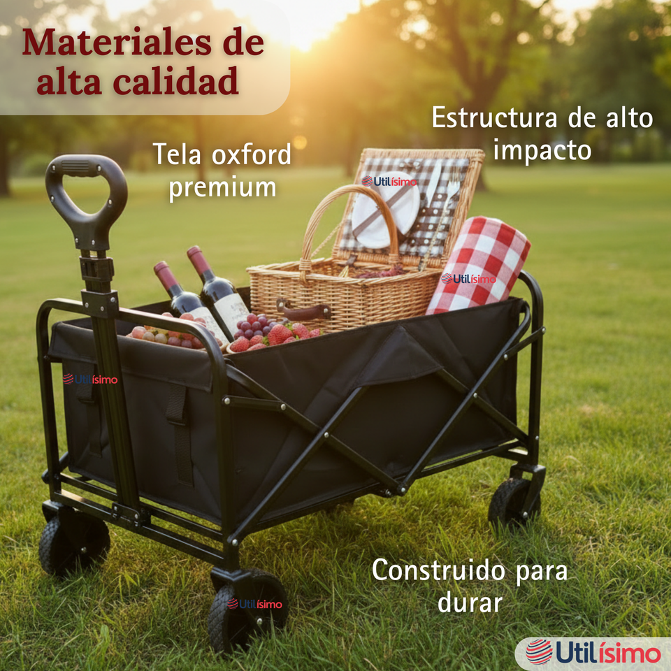 Carrito Compras Plegable Organizador Ideal Para El Camping 100Kg