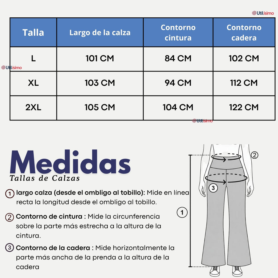 Calza Polar Con Chiporro Palazzo Mujer Elasticada Térmica Azul Jeans