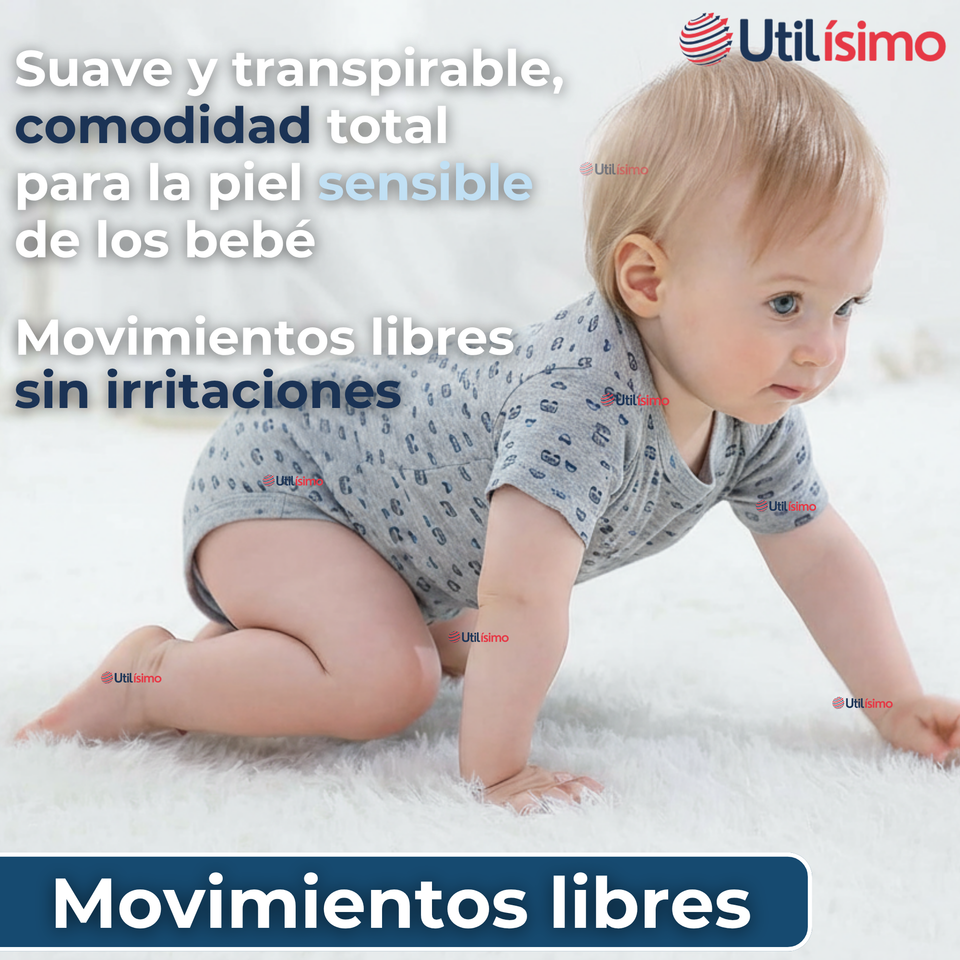 Pack 4 Bodys Niño Manga Corta Tedmimak 100% Algodón Ready Fun