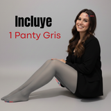 Pantys Semitransparentes Elasticadas Oficina Gris