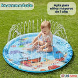 Alfombra De Agua Piscina A Chorros Cascada Niños Color Celeste 100 cm