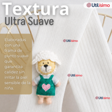 Panty 3D Osito Blanco Tejida Niña Ballerina 78% Algodón Premium