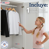 Polera Camiseta Polar Primera Capa Cuello Redondo Manga Larga Colores Surtido Niña