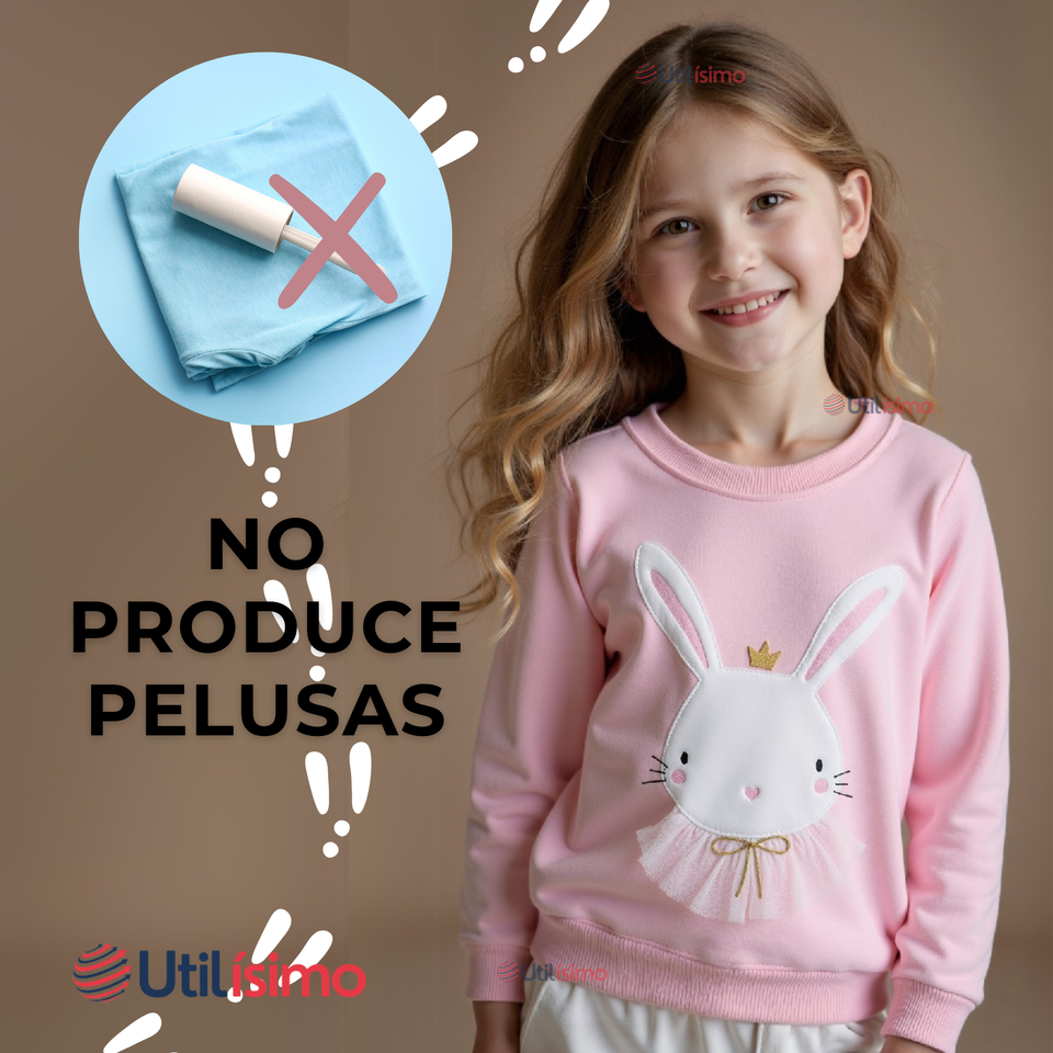 Polerón Cuello Redondo Niña Rosado Conejito