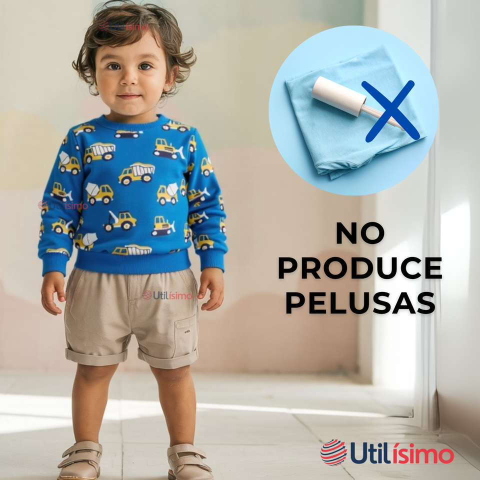 Polerón Algodón Cuello Redondo Niño Azul Claro Grúa