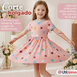 Vestido Manga Corta Estrellas Algodón Niña