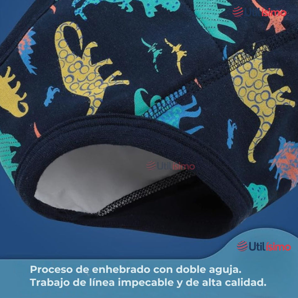 Pack 3 Calzón Calzoncillo Entrenamiento Algodón Absorbente Transpirable Cintura Elástica