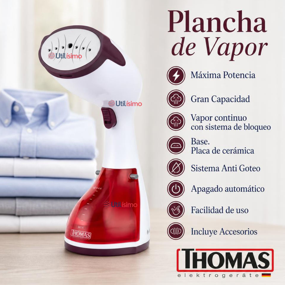 Plancha Vertical Thomas Th-7300 Vaporizador 1200w Antigoteo