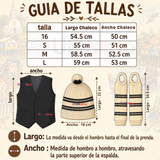 Vestimenta Chilote 3 Piezas Chaleco Gorro Polainas Hombre Fiestas Patrias
