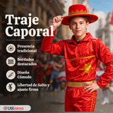 Traje Típico Caporal Rojo Con Sombrero Danza Tradicional Fiestas Patrias