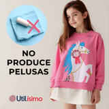 Polerón Cuello Redondo Niña Fucsia Unicornio