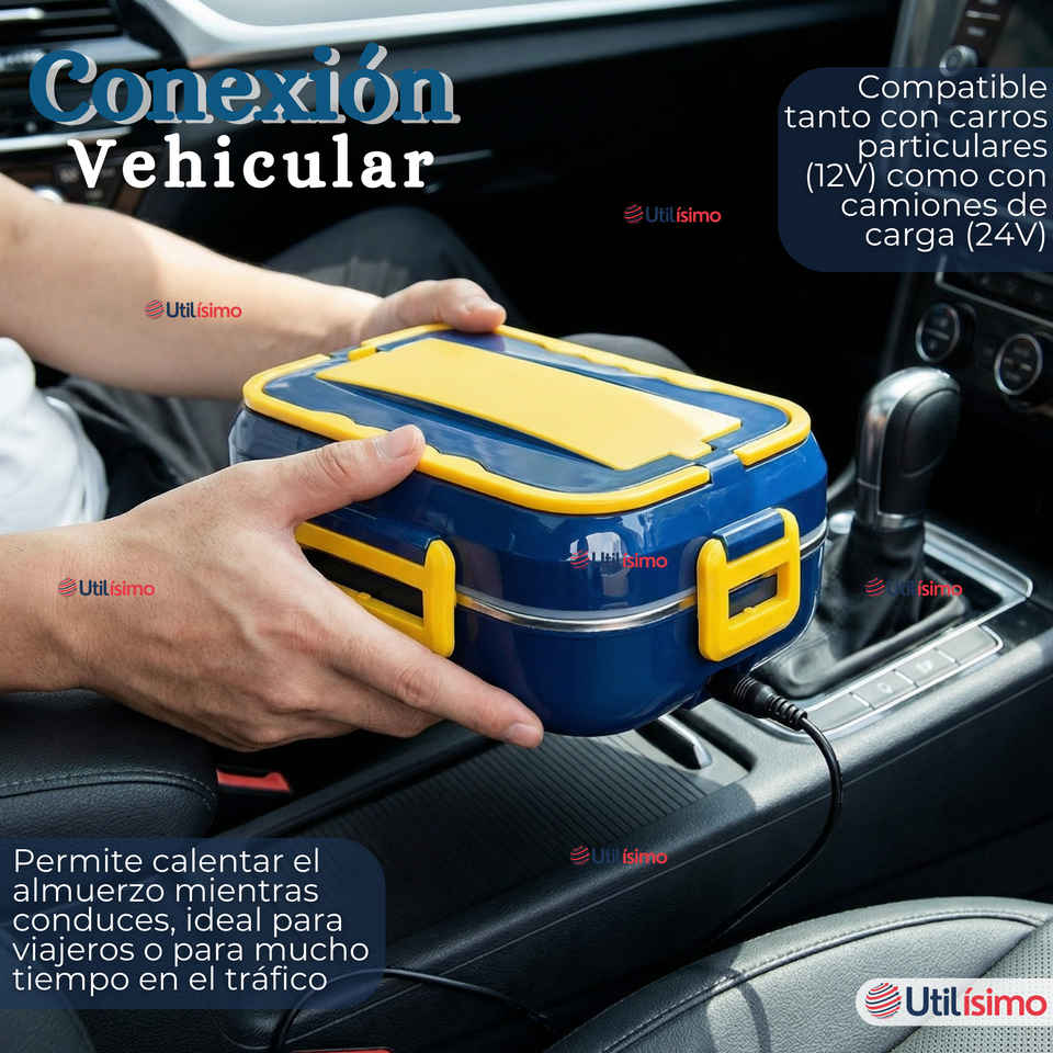 Lonchera Eléctrica Lunchbox Portátil Fiambrera Calentadora 1.5L 40W Coche Oficina