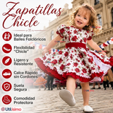 Zapatillas Chicle Blancas Niña Bailes Danza Fiestas Patrias Talla 24-29