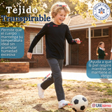 Polera Camiseta Polar Negra Primera Capa Escolar Cuello Redondo Manga Larga Niño