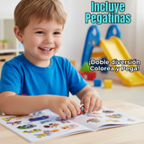 Pack 3 Libro Para Colorear Pintar  Educativo Con Stickers Diseños Surtidos