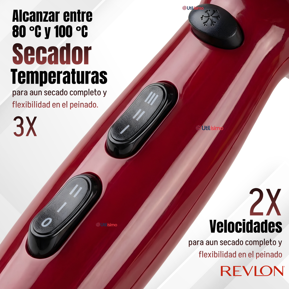 Set Secador y Plancha Alisadora Portátil Revlon 2000W