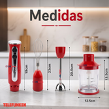 Batidora de inmersión Telefunken Smartmix 2500 roja acero inoxidable 800W