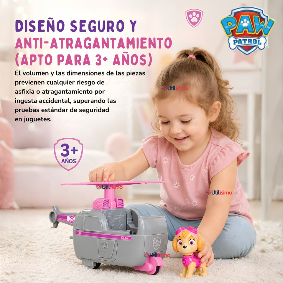 Helicóptero Skye Paw Patrol Con Figura Juguete Niña
