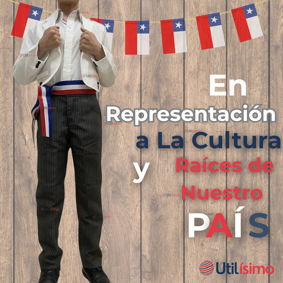 Pantalón Huaso Niño Gris con Rayas Fiestas Patrias
