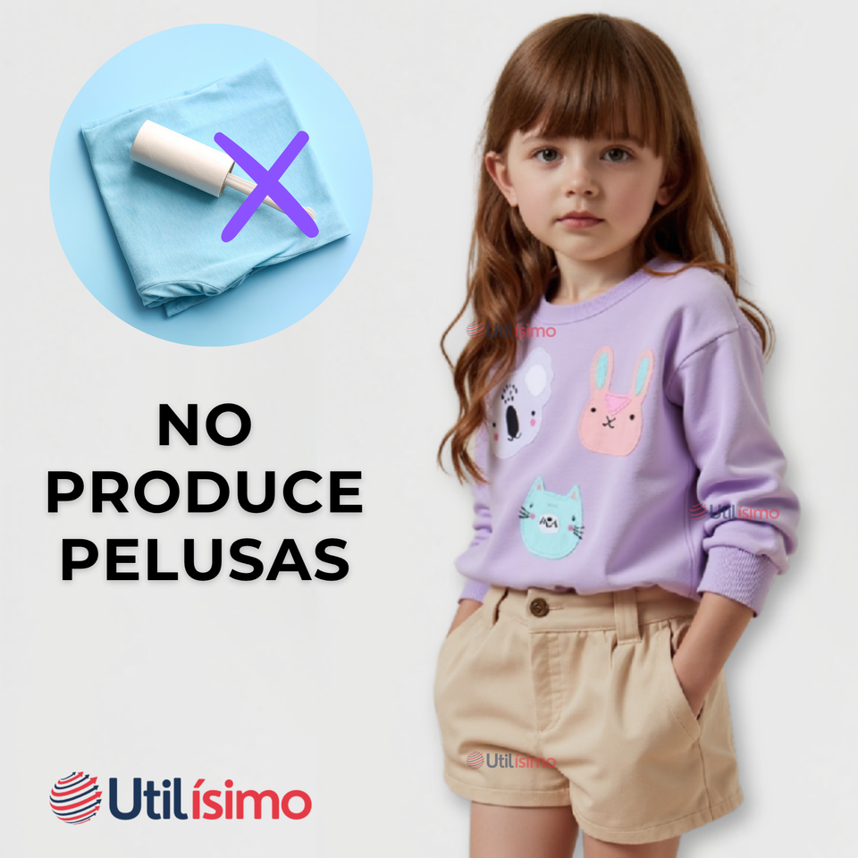 Polerón Algodón Cuello Redondo Niña Morado Animales