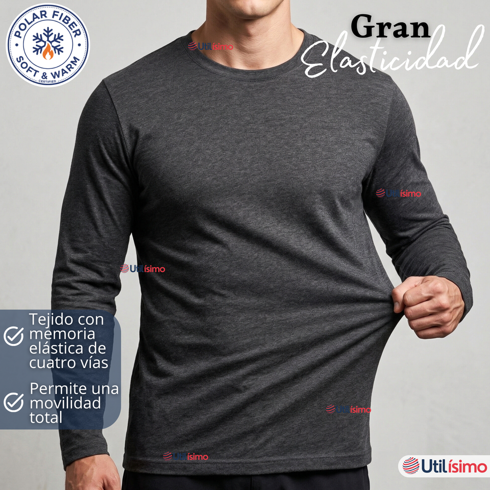 Camiseta Polera Polar Primera Capa Manga Larga Colores Surtidos Hombre
