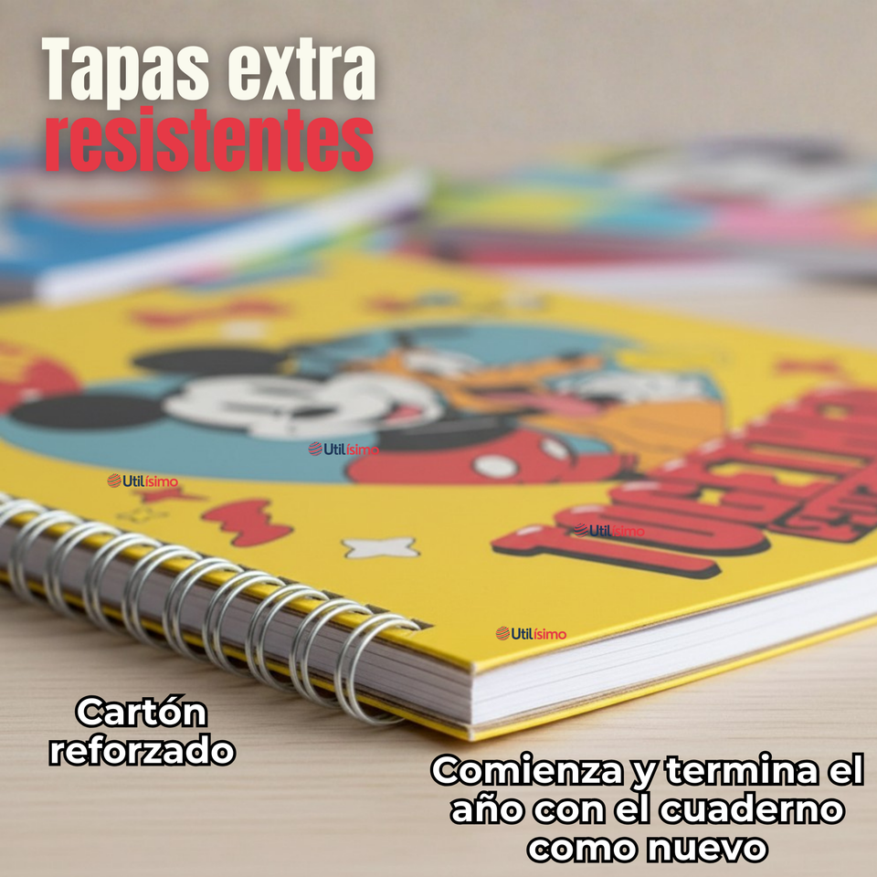 Pack 5 Cuadernos Universitarios Mickey Mouse Proarte 7mm 100 Hojas Diseños Surtidos